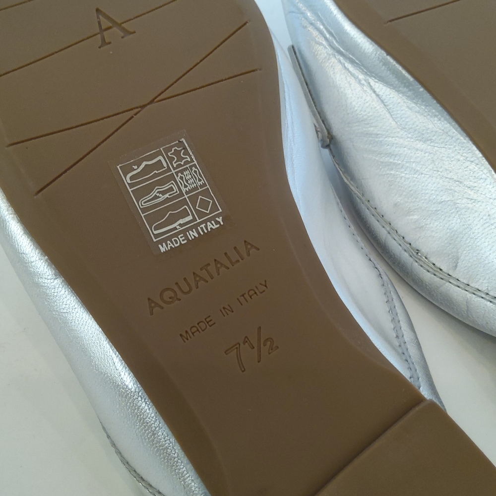 AQUATALIA Jayleen silver metallic slip on mules - Picture 5 of 10